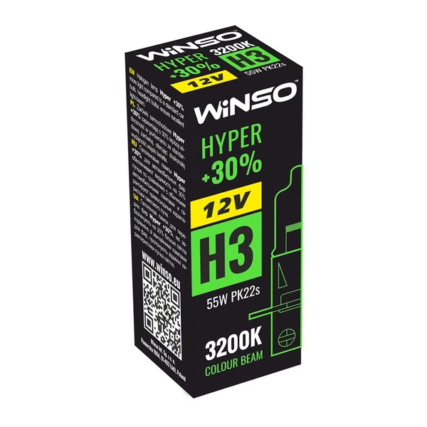 Лампа H3 HYPER +30% 55W PK22s WINSO 712300